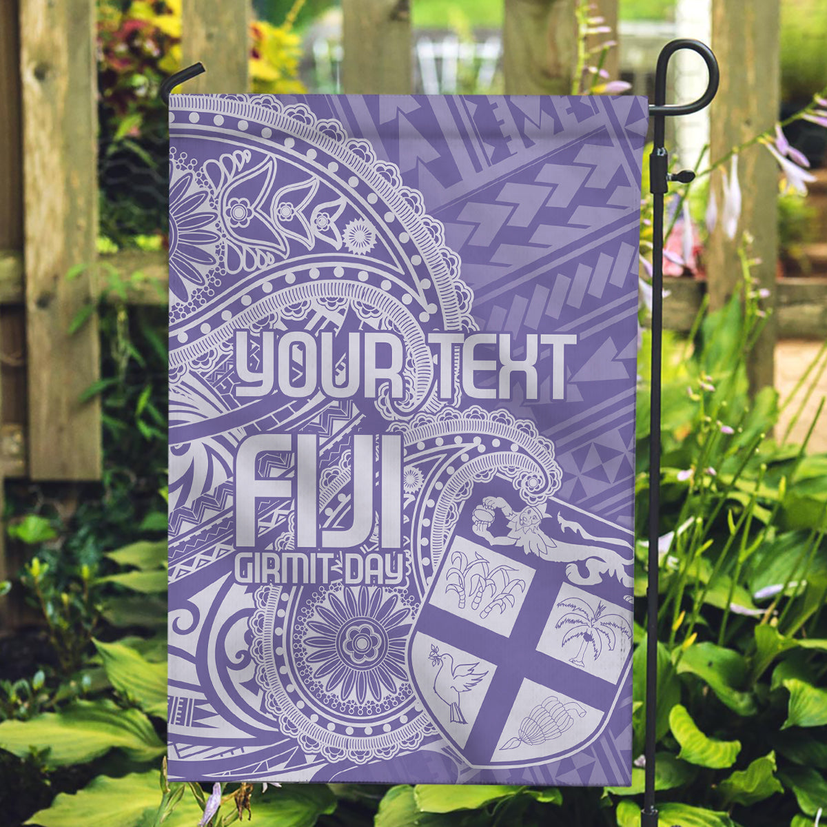 Custom Indo Fijians Garden Flag Fiji ke Hindustani Polyneisan Paisley Purple Style LT9 Garden Flag Purple - Polynesian Pride