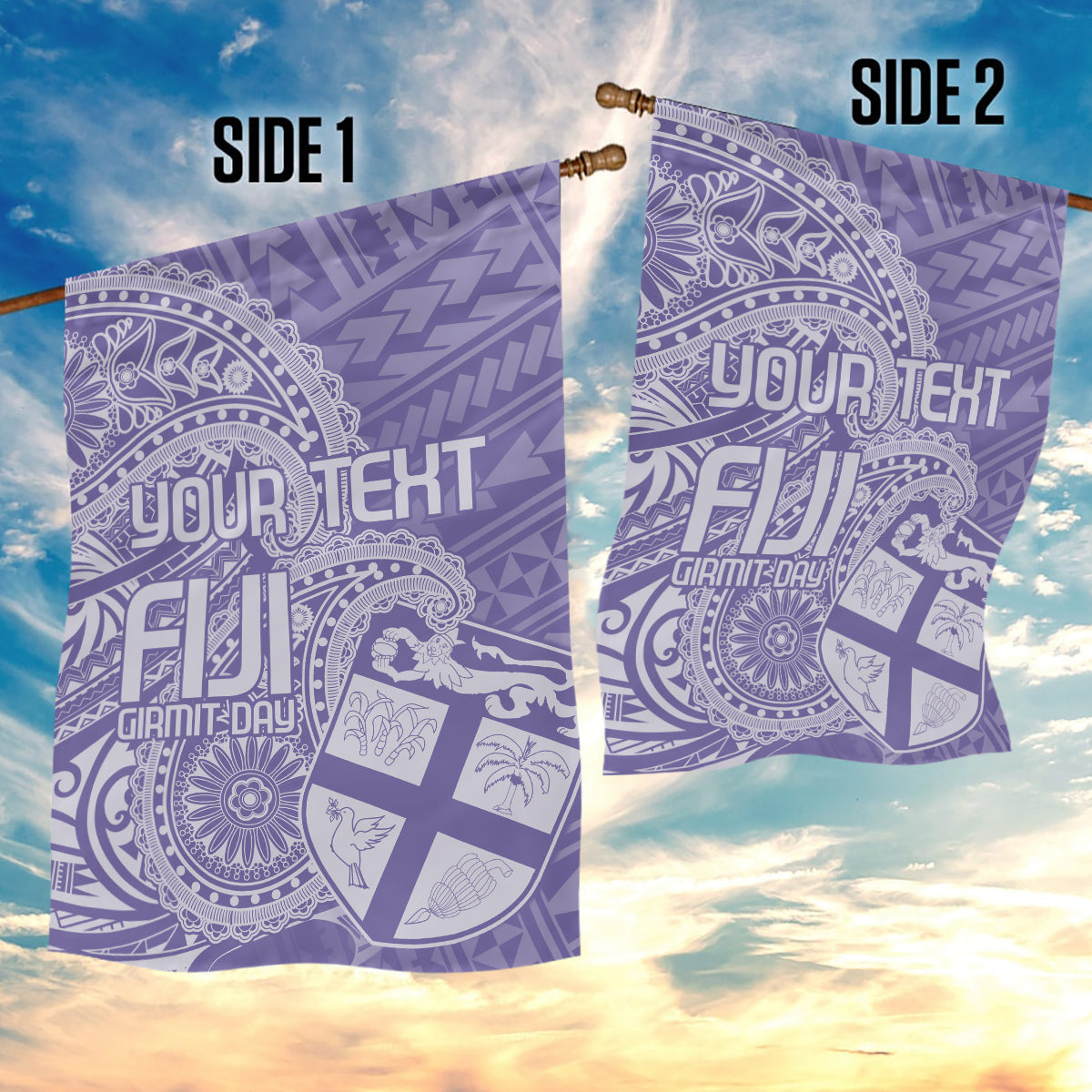 Custom Indo Fijians Garden Flag Fiji ke Hindustani Polyneisan Paisley Purple Style LT9 - Polynesian Pride