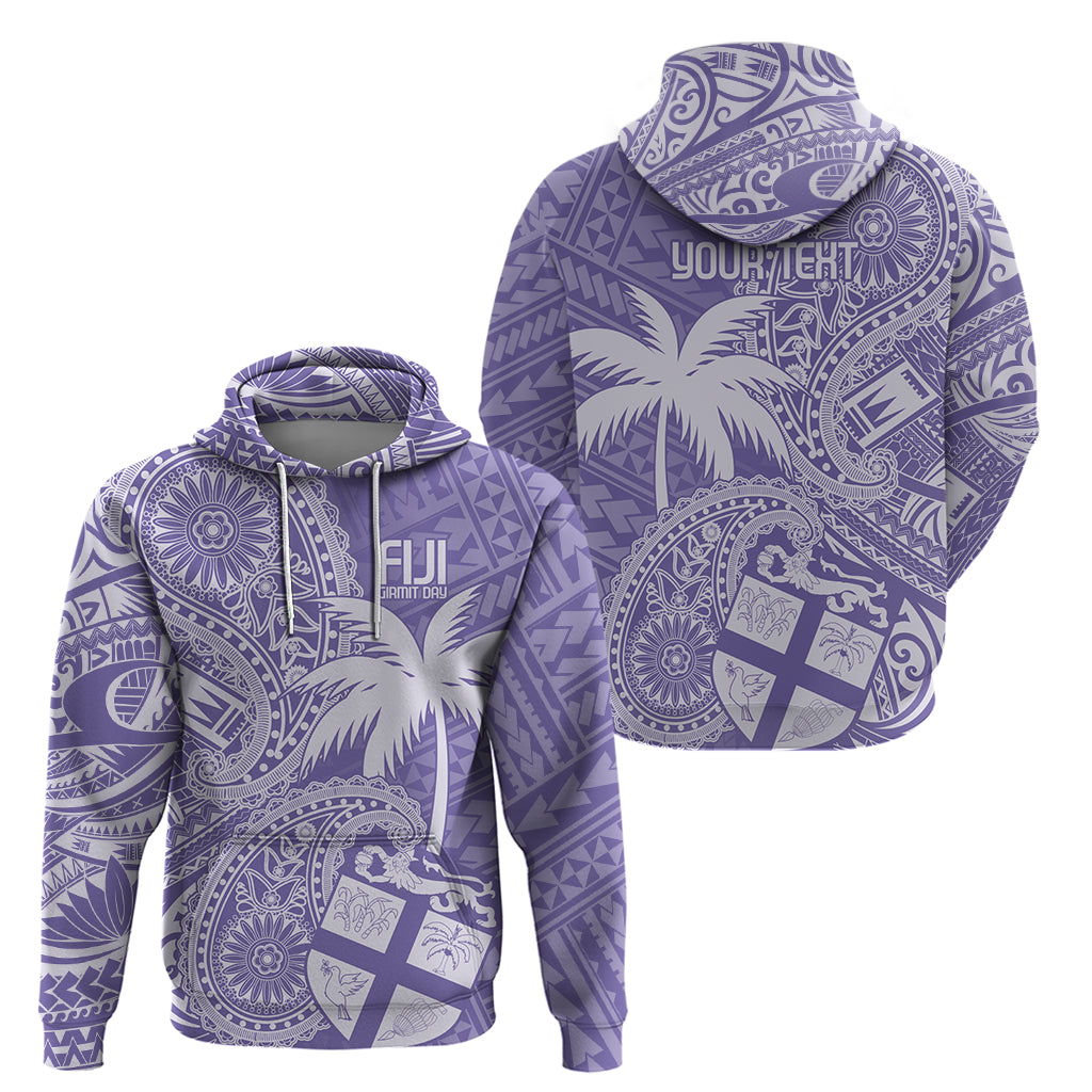 Custom Indo Fijians Hoodie Fiji ke Hindustani Polyneisan Paisley Purple Style LT9 - Polynesian Pride