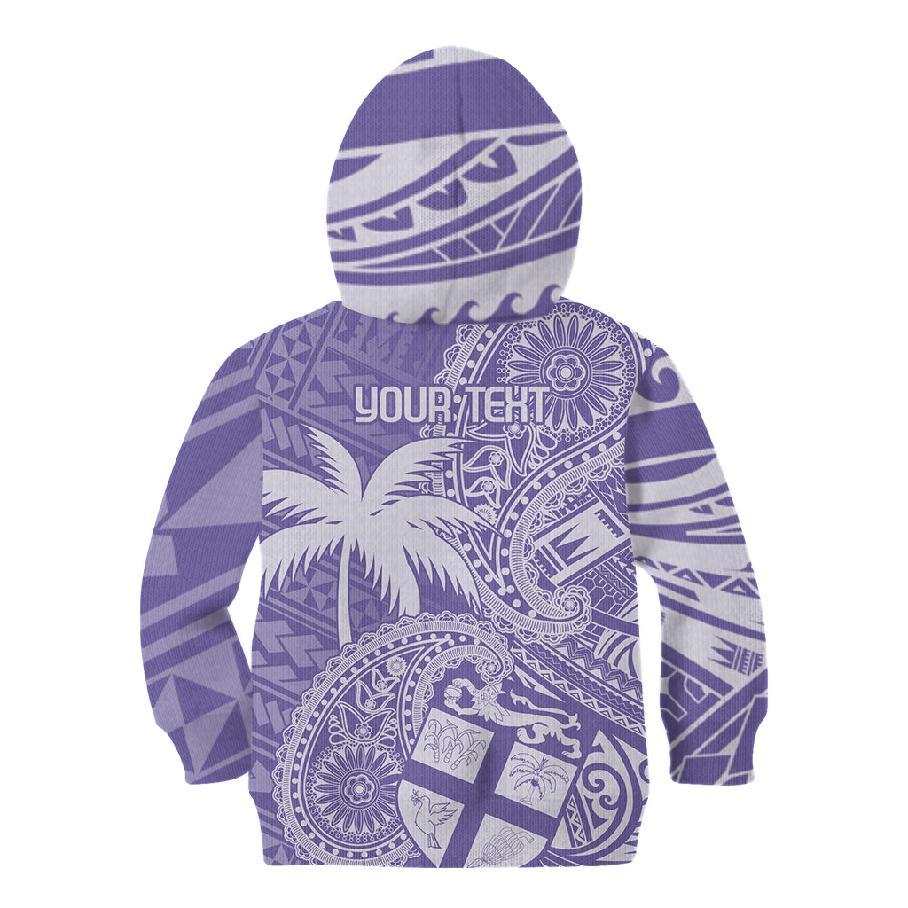 Custom Indo Fijians Kid Hoodie Fiji ke Hindustani Polyneisan Paisley Purple Style LT9 - Polynesian Pride