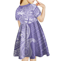 Custom Indo Fijians Kid Short Sleeve Dress Fiji ke Hindustani Polyneisan Paisley Purple Style LT9 - Polynesian Pride