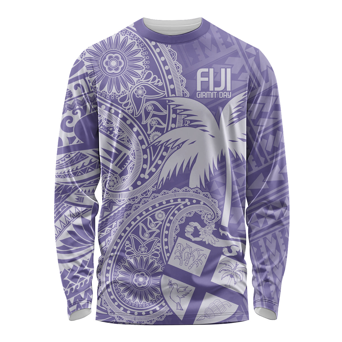 Custom Indo Fijians Long Sleeve Shirt Fiji ke Hindustani Polyneisan Paisley Purple Style LT9 Unisex Purple - Polynesian Pride