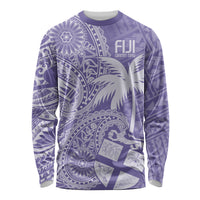 Custom Indo Fijians Long Sleeve Shirt Fiji ke Hindustani Polyneisan Paisley Purple Style LT9 Unisex Purple - Polynesian Pride
