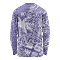 Custom Indo Fijians Long Sleeve Shirt Fiji ke Hindustani Polyneisan Paisley Purple Style LT9 - Polynesian Pride