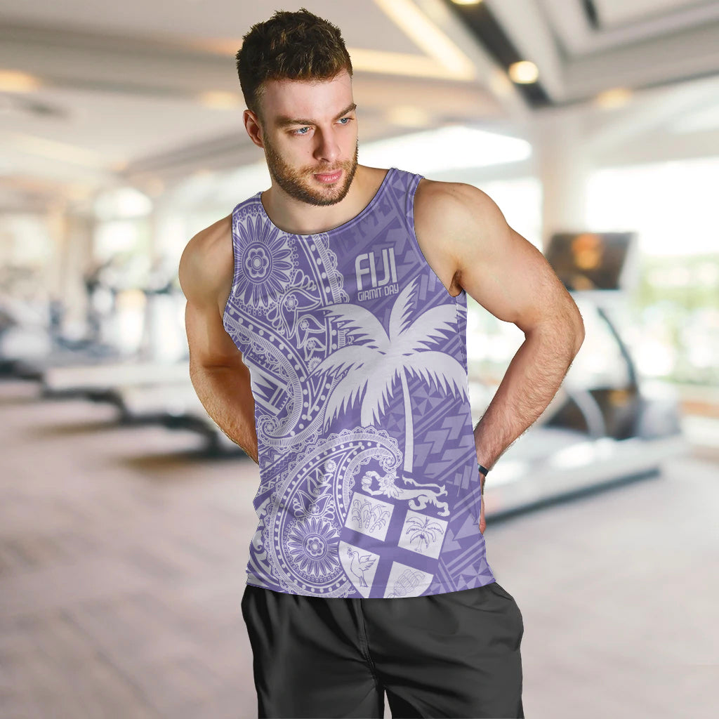 Custom Indo Fijians Men Tank Top Fiji ke Hindustani Polyneisan Paisley Purple Style LT9 Purple - Polynesian Pride