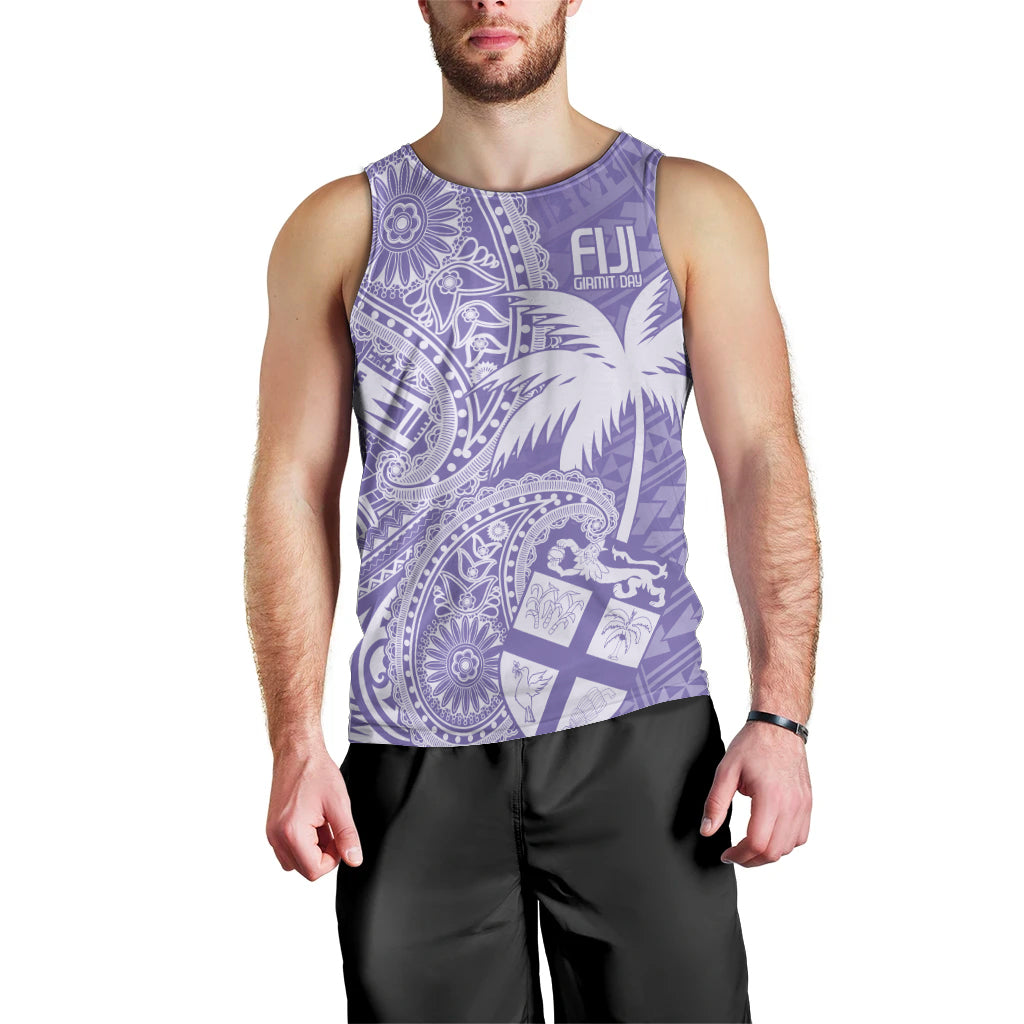 Custom Indo Fijians Men Tank Top Fiji ke Hindustani Polyneisan Paisley Purple Style LT9 - Polynesian Pride