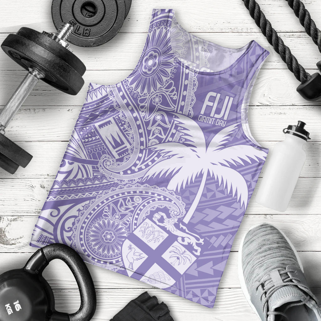Custom Indo Fijians Men Tank Top Fiji ke Hindustani Polyneisan Paisley Purple Style LT9 - Polynesian Pride