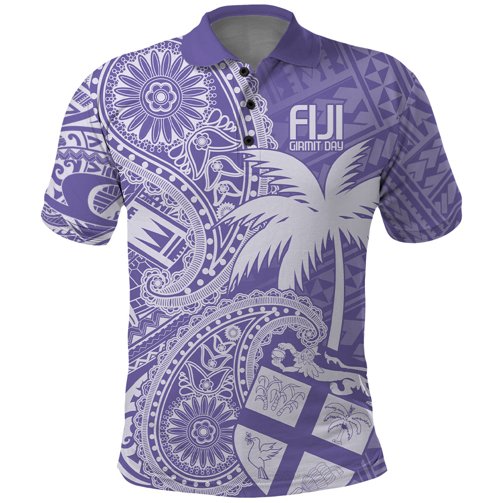 Custom Indo Fijians Polo Shirt Fiji ke Hindustani Polyneisan Paisley Purple Style LT9 Purple - Polynesian Pride