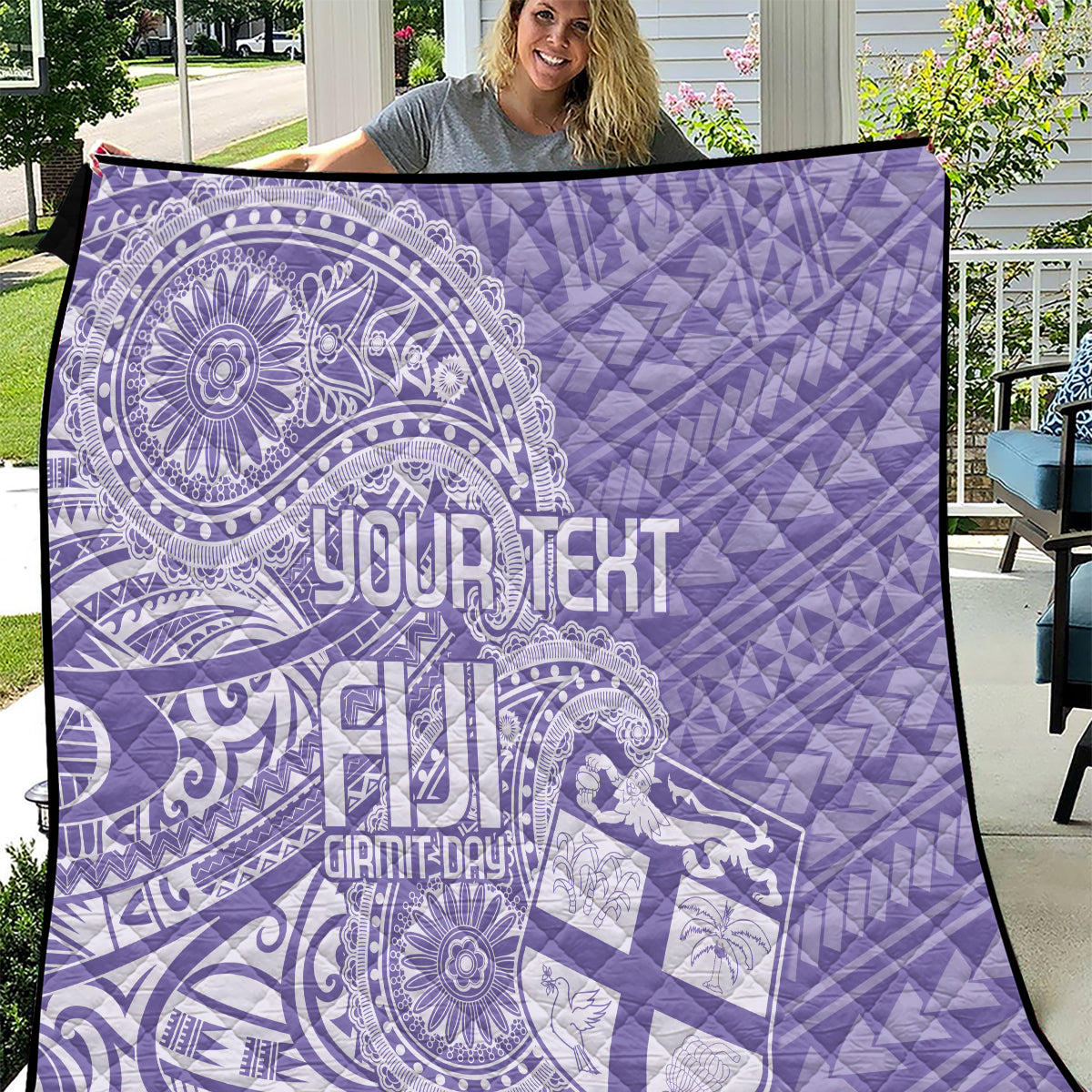 Custom Indo Fijians Quilt Fiji ke Hindustani Polyneisan Paisley Purple Style LT9 Purple - Polynesian Pride