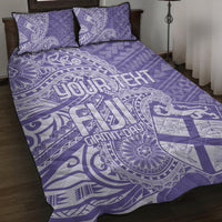 Custom Indo Fijians Quilt Bed Set Fiji ke Hindustani Polyneisan Paisley Purple Style LT9 Purple - Polynesian Pride