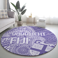 Custom Indo Fijians Round Carpet Fiji ke Hindustani Polyneisan Paisley Purple Style LT9 - Polynesian Pride