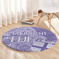 Custom Indo Fijians Round Carpet Fiji ke Hindustani Polyneisan Paisley Purple Style LT9 - Polynesian Pride