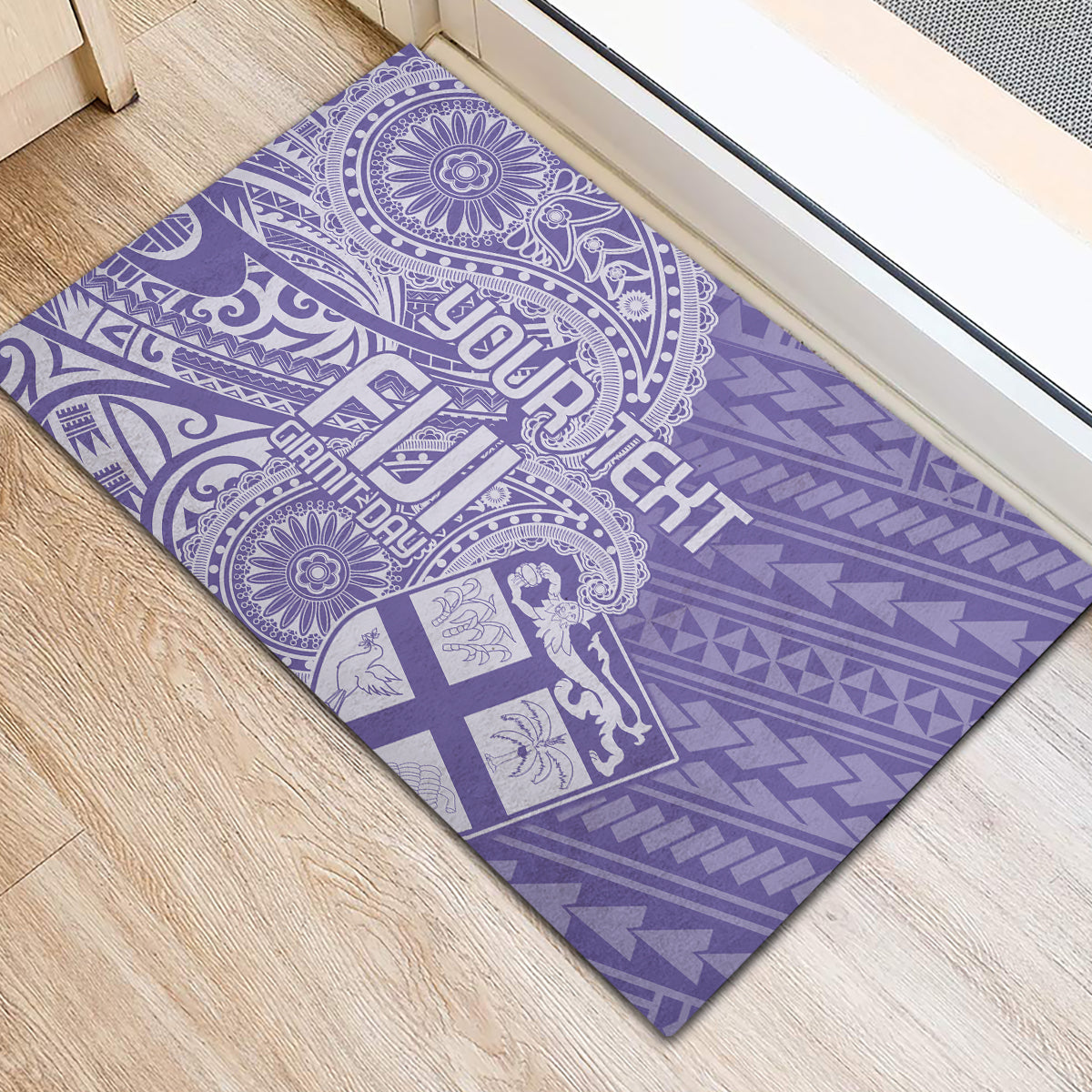 Custom Indo Fijians Rubber Doormat Fiji ke Hindustani Polyneisan Paisley Purple Style LT9 - Polynesian Pride