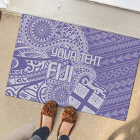 Custom Indo Fijians Rubber Doormat Fiji ke Hindustani Polyneisan Paisley Purple Style LT9 - Polynesian Pride