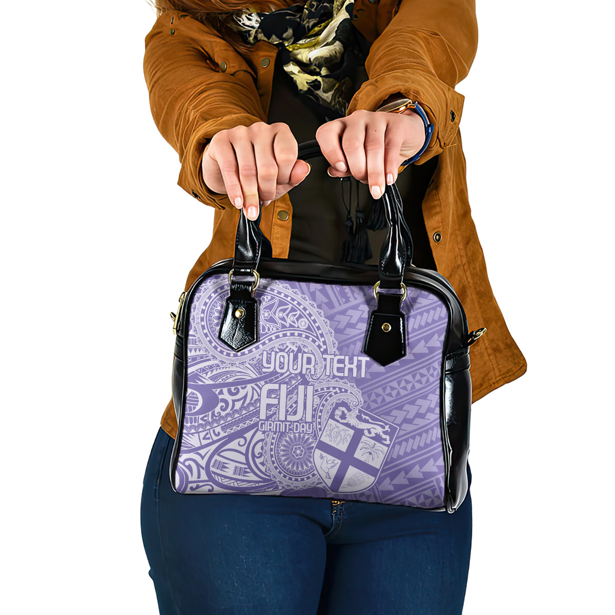 Custom Indo Fijians Shoulder Handbag Fiji ke Hindustani Polyneisan Paisley Purple Style LT9 One Size Purple - Polynesian Pride