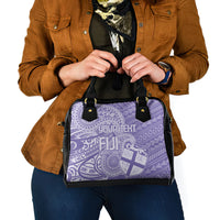 Custom Indo Fijians Shoulder Handbag Fiji ke Hindustani Polyneisan Paisley Purple Style LT9 - Polynesian Pride