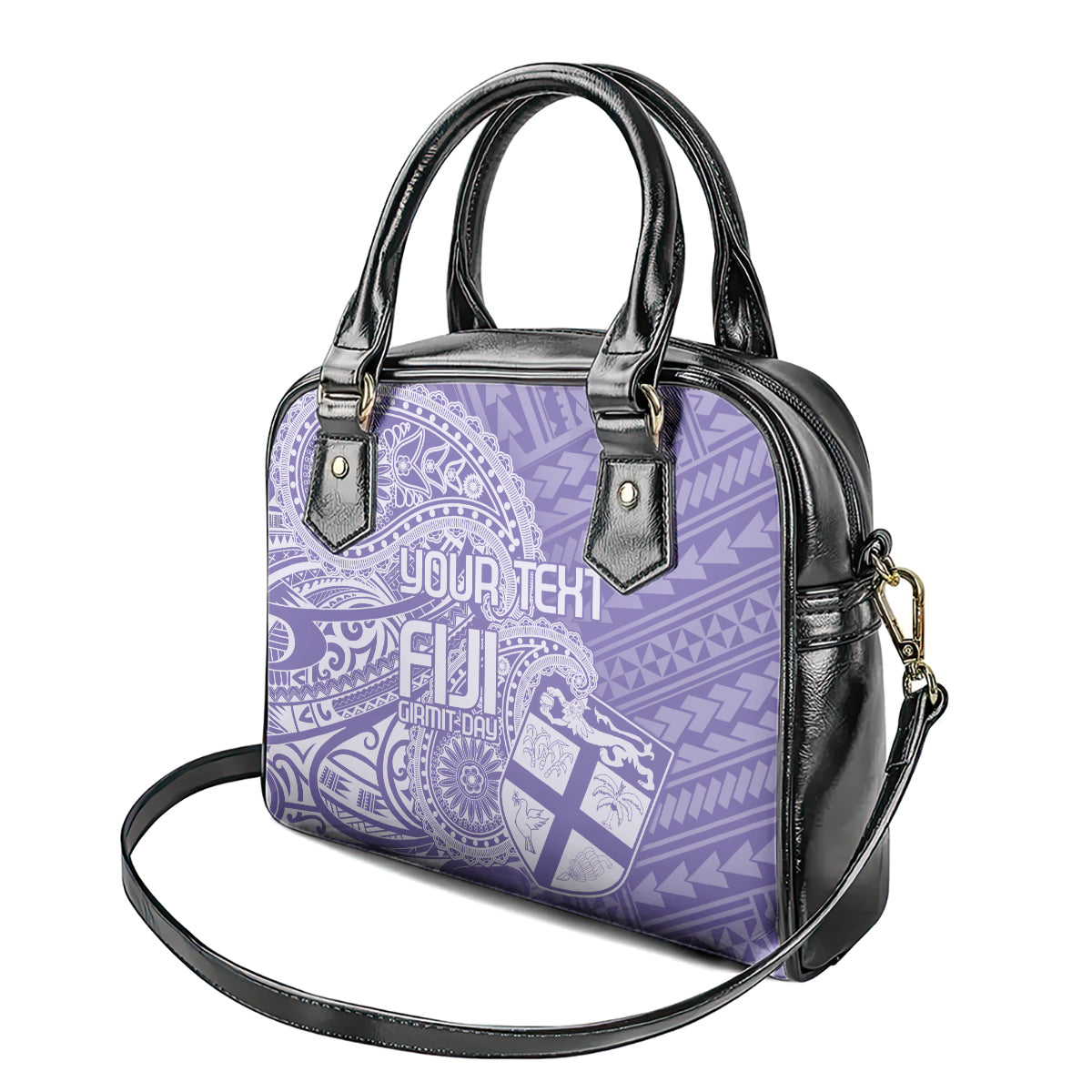 Custom Indo Fijians Shoulder Handbag Fiji ke Hindustani Polyneisan Paisley Purple Style LT9 - Polynesian Pride