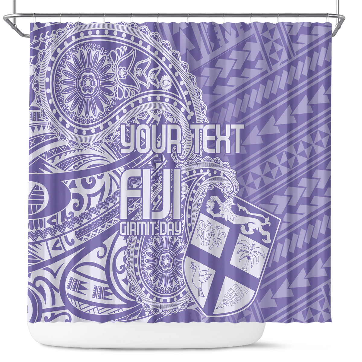 Custom Indo Fijians Shower Curtain Fiji ke Hindustani Polyneisan Paisley Purple Style LT9 Purple - Polynesian Pride
