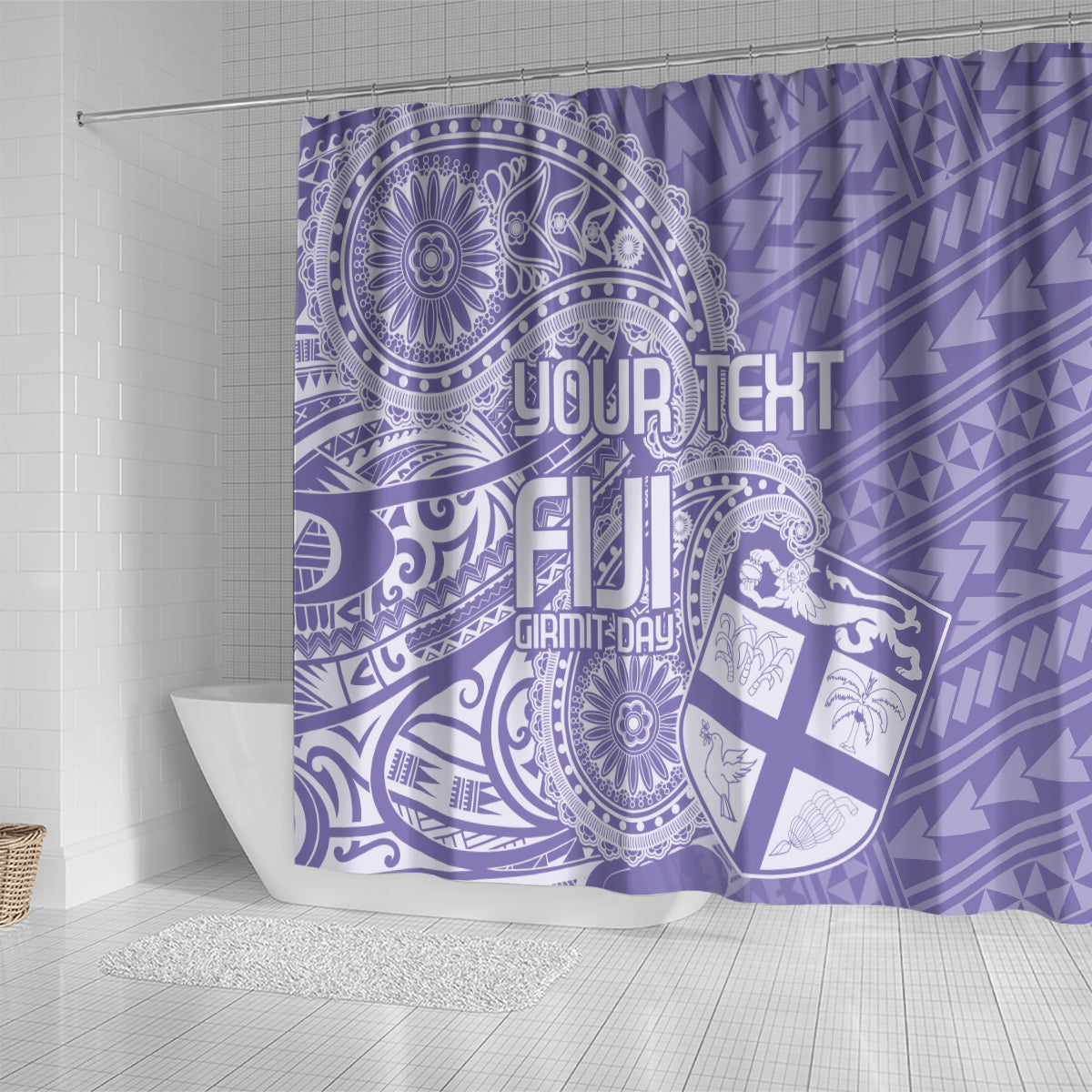 Custom Indo Fijians Shower Curtain Fiji ke Hindustani Polyneisan Paisley Purple Style LT9 - Polynesian Pride