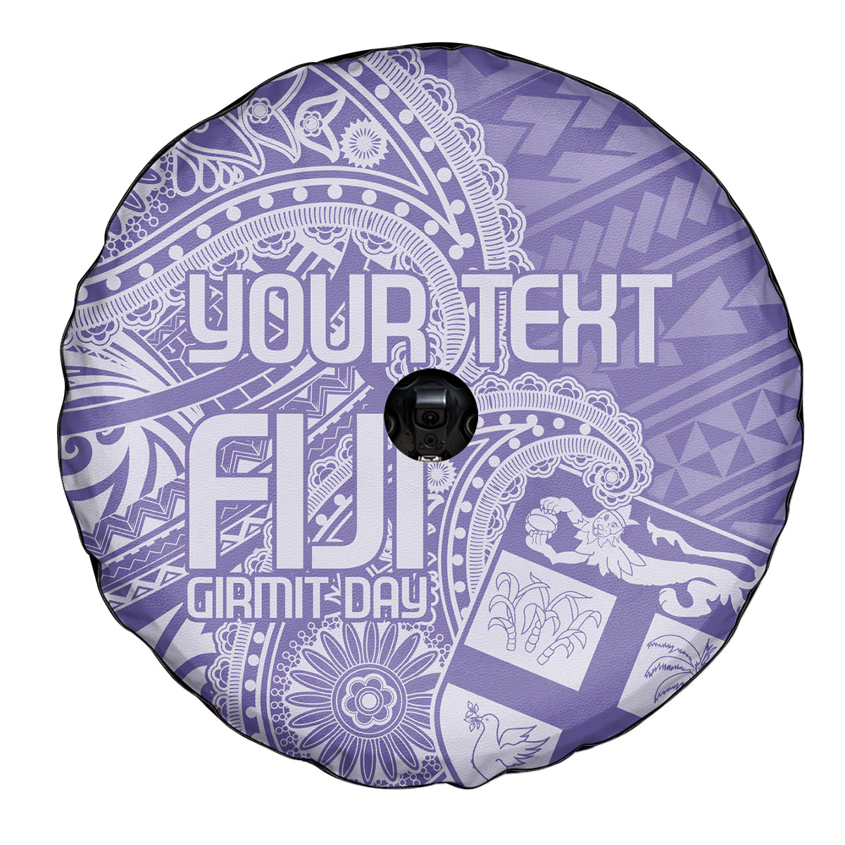 Custom Indo Fijians Spare Tire Cover Fiji ke Hindustani Polyneisan Paisley Purple Style LT9 - Polynesian Pride