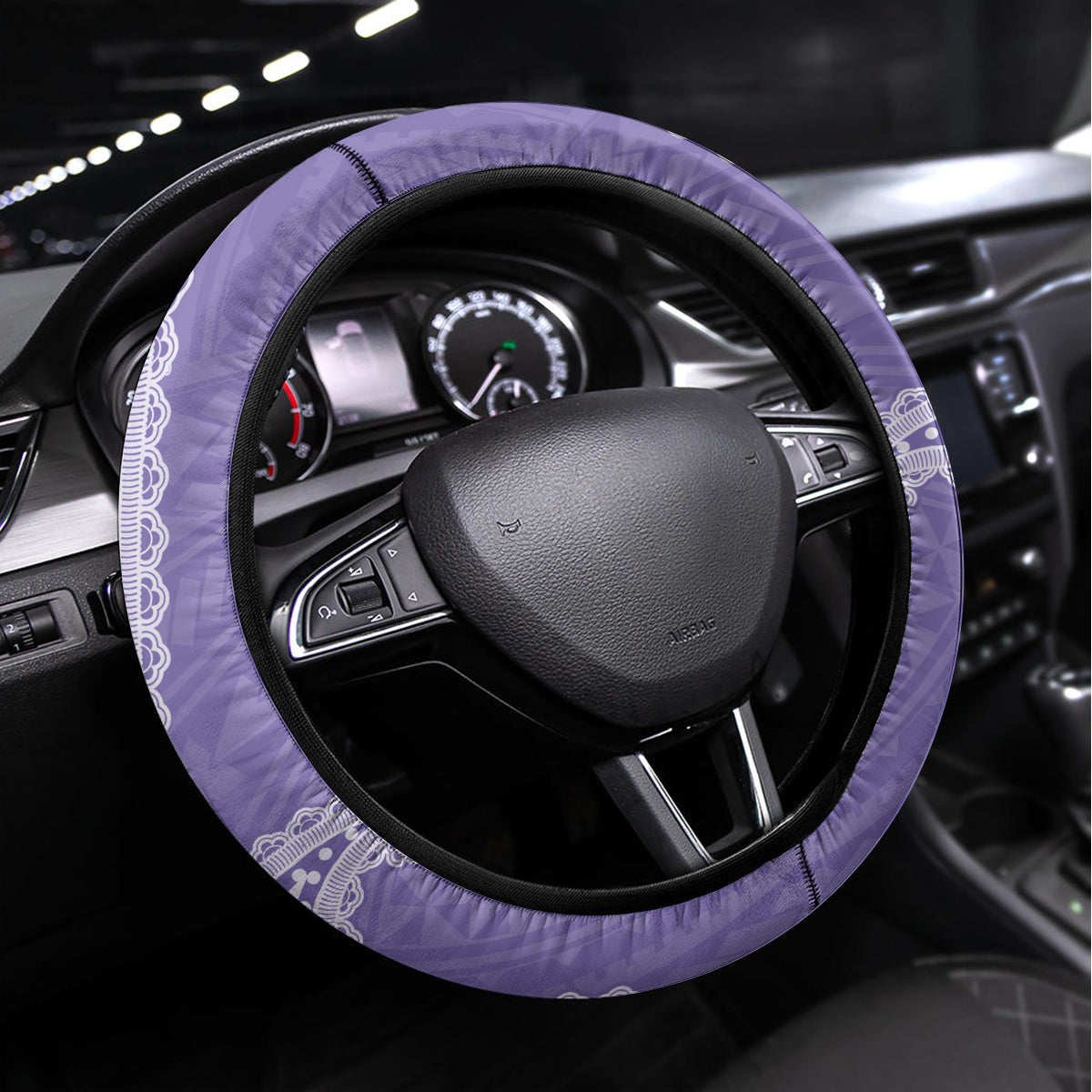 Indo Fijians Steering Wheel Cover Fiji ke Hindustani Polyneisan Paisley Purple Style LT9 Universal Fit Purple - Polynesian Pride