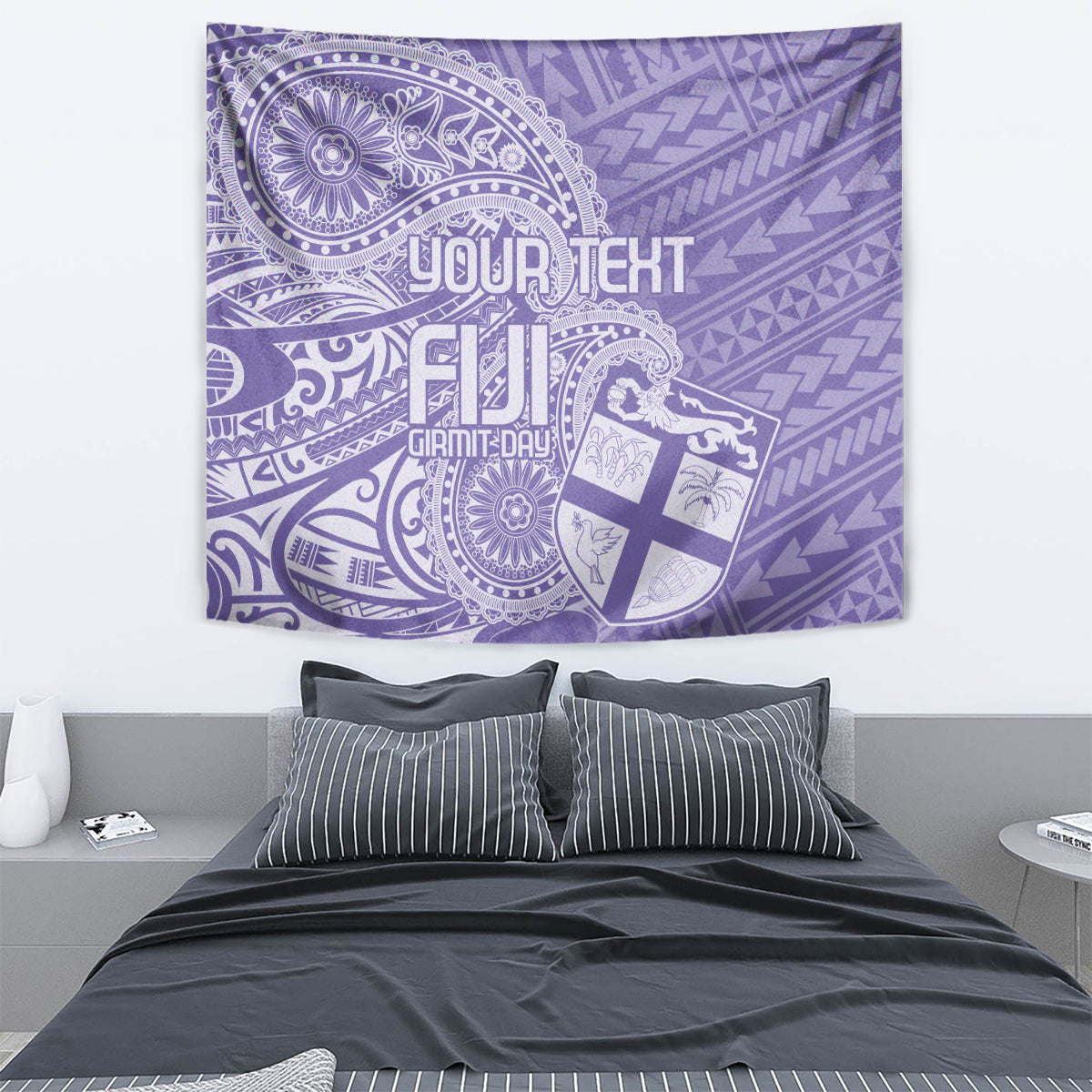 Custom Indo Fijians Tapestry Fiji ke Hindustani Polyneisan Paisley Purple Style LT9 - Polynesian Pride