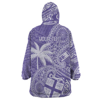 Custom Indo Fijians Wearable Blanket Hoodie Fiji ke Hindustani Polyneisan Paisley Purple Style LT9 - Polynesian Pride