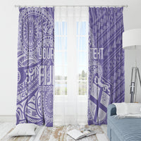 Custom Indo Fijians Window Curtain Fiji ke Hindustani Polyneisan Paisley Purple Style LT9 - Polynesian Pride