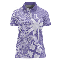 Custom Indo Fijians Women Polo Shirt Fiji ke Hindustani Polyneisan Paisley Purple Style LT9 Female Purple - Polynesian Pride