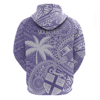 Custom Indo Fijians Zip Hoodie Fiji ke Hindustani Polyneisan Paisley Purple Style LT9 - Polynesian Pride