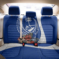 Blue Guam Hafa Adai Back Car Seat Cover Tropical Flowers with Polynesian Pattern LT9 - Polynesian Pride