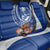 Blue Guam Hafa Adai Back Car Seat Cover Tropical Flowers with Polynesian Pattern