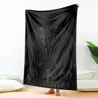 Queensland Maori Rugby Nga Hau e Wha Blanket Black Motif