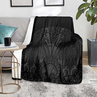 Queensland Maori Rugby Nga Hau e Wha Blanket Black Motif