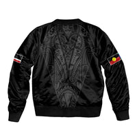 Queensland Maori Rugby Nga Hau e Wha Bomber Jacket Black Motif LT9 - Polynesian Pride
