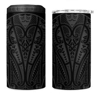 Queensland Maori Rugby Nga Hau e Wha 4 in 1 Can Cooler Tumbler Black Motif LT9 One Size: 16 oz Black - Polynesian Pride