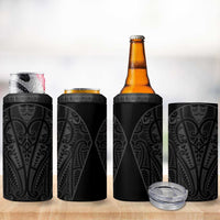 Queensland Maori Rugby Nga Hau e Wha 4 in 1 Can Cooler Tumbler Black Motif LT9 - Polynesian Pride