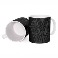 Queensland Maori Rugby Nga Hau e Wha Ceramic Mug Black Motif LT9 - Polynesian Pride
