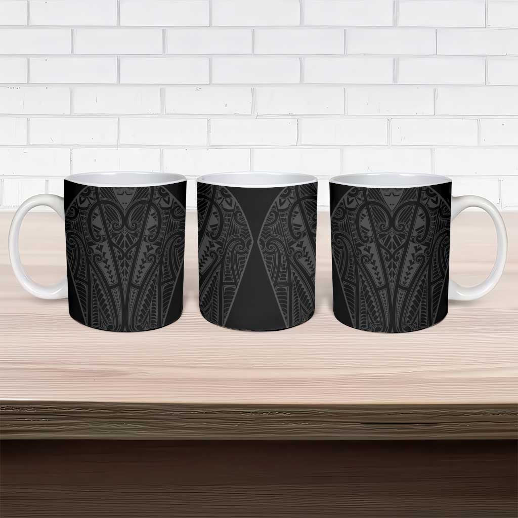 Queensland Maori Rugby Nga Hau e Wha Ceramic Mug Black Motif LT9 - Polynesian Pride