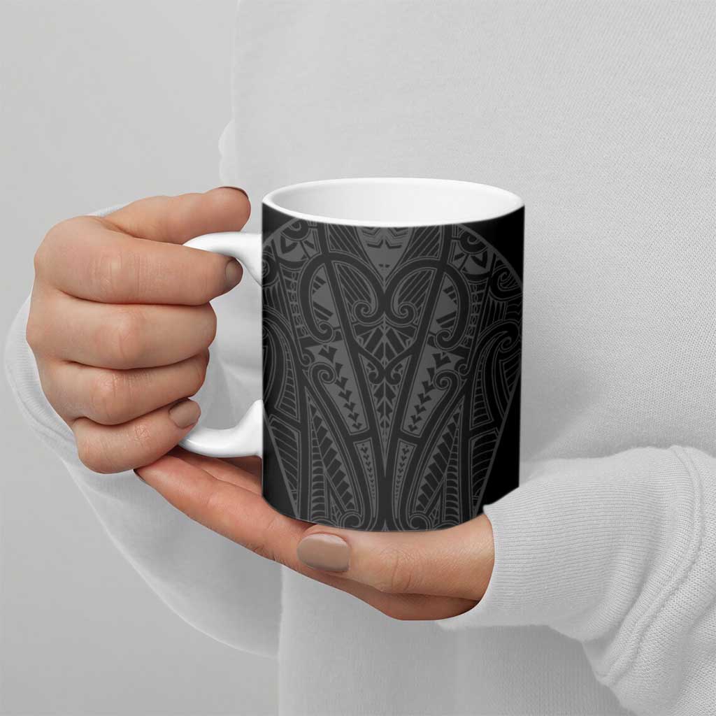 Queensland Maori Rugby Nga Hau e Wha Ceramic Mug Black Motif LT9 - Polynesian Pride