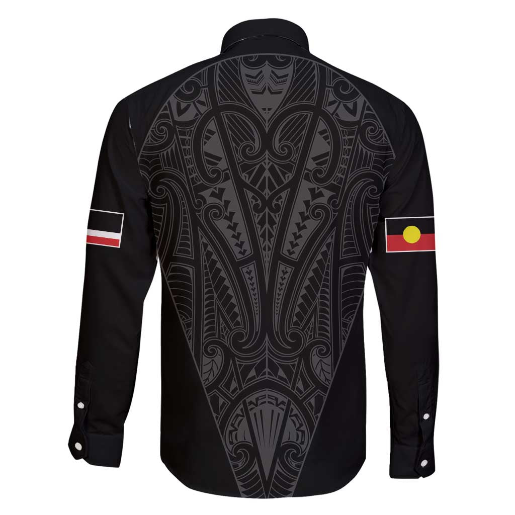 Queensland Maori Rugby Nga Hau e Wha Family Matching Summer Maxi Dress and Hawaiian Shirt Black Motif LT9 - Polynesian Pride