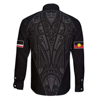 Queensland Maori Rugby Nga Hau e Wha Family Matching Summer Maxi Dress and Hawaiian Shirt Black Motif LT9 - Polynesian Pride