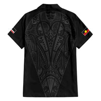 Queensland Maori Rugby Nga Hau e Wha Family Matching Tank Maxi Dress and Hawaiian Shirt Black Motif LT9 - Polynesian Pride