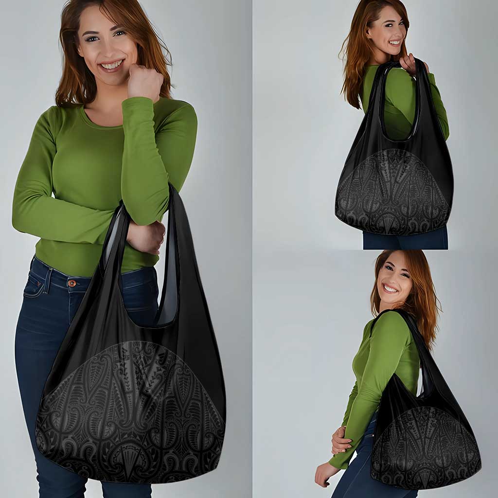 Queensland Maori Rugby Nga Hau e Wha Grocery Bag Black Motif