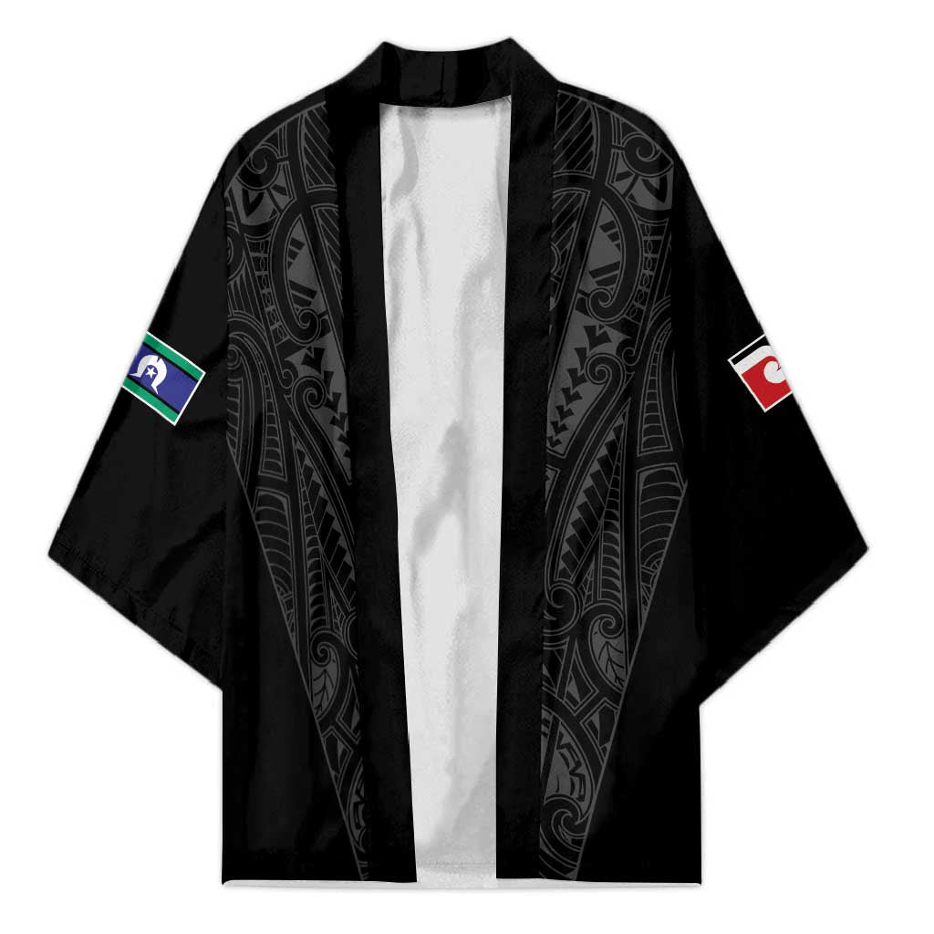 Queensland Maori Rugby Nga Hau e Wha Kimono Black Motif - Polynesian Pride