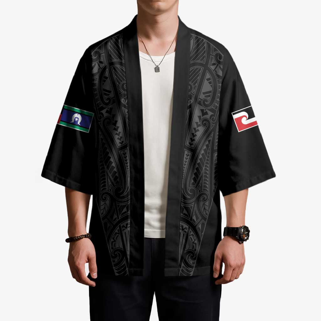 Queensland Maori Rugby Nga Hau e Wha Kimono Black Motif - Polynesian Pride