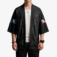 Queensland Maori Rugby Nga Hau e Wha Kimono Black Motif - Polynesian Pride
