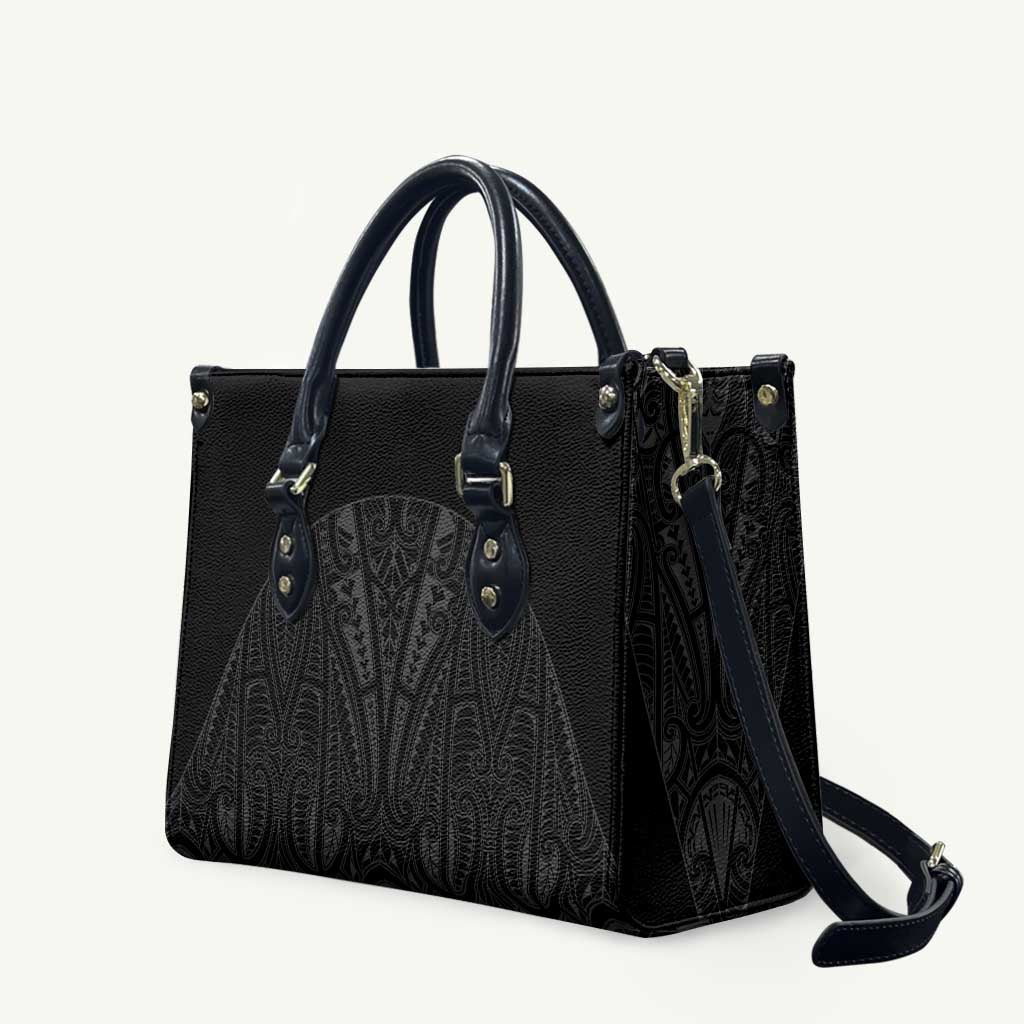Queensland Maori Rugby Nga Hau e Wha Leather Bag Black Motif - Polynesian Pride