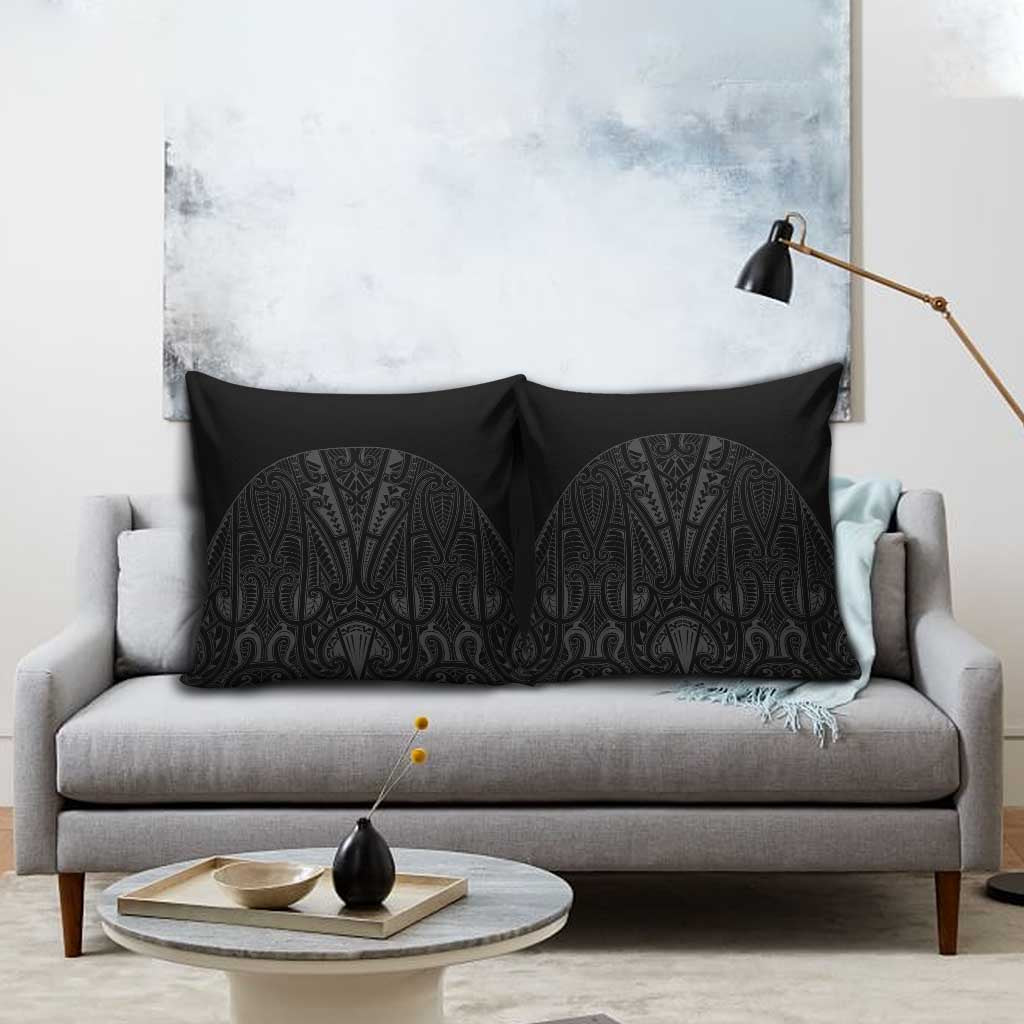 Queensland Maori Rugby Nga Hau e Wha Pillow Cover Black Motif - Polynesian Pride