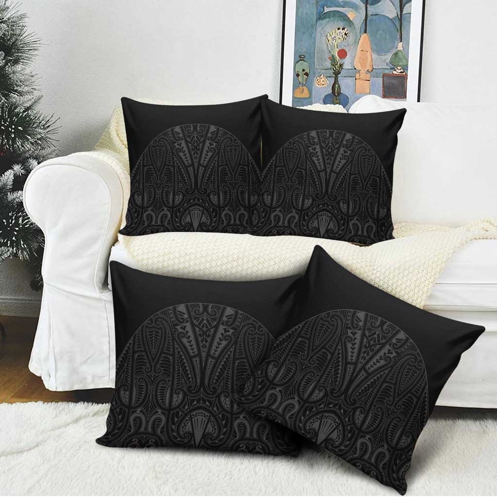 Queensland Maori Rugby Nga Hau e Wha Pillow Cover Black Motif - Polynesian Pride